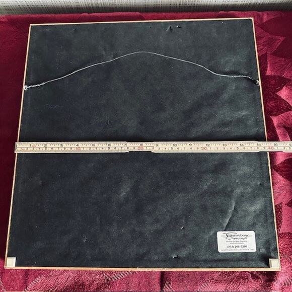 Vintage Needlepoint 16" Wood Framed Artwork, Forsyth Park, Savannah GA Folk Art - Picture 11 of 15